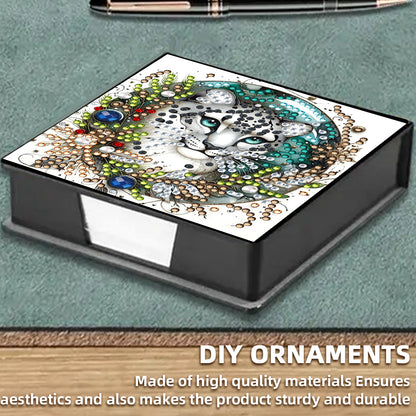 5D DIY Leather Xmas Diamond Painting Notecard Box Gem Art Sticky Note Holder