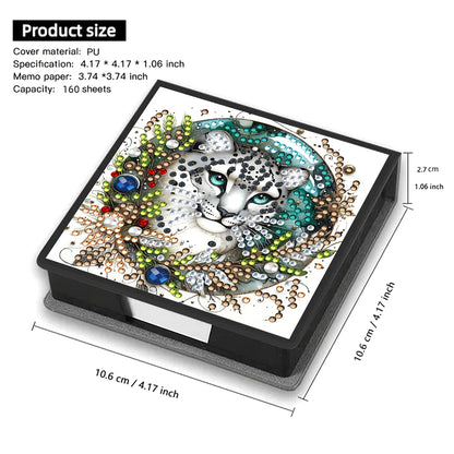 5D DIY Leather Xmas Diamond Painting Notecard Box Gem Art Sticky Note Holder