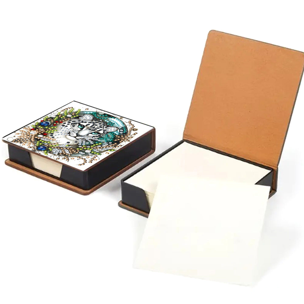 5D DIY Leather Xmas Diamond Painting Notecard Box Gem Art Sticky Note Holder