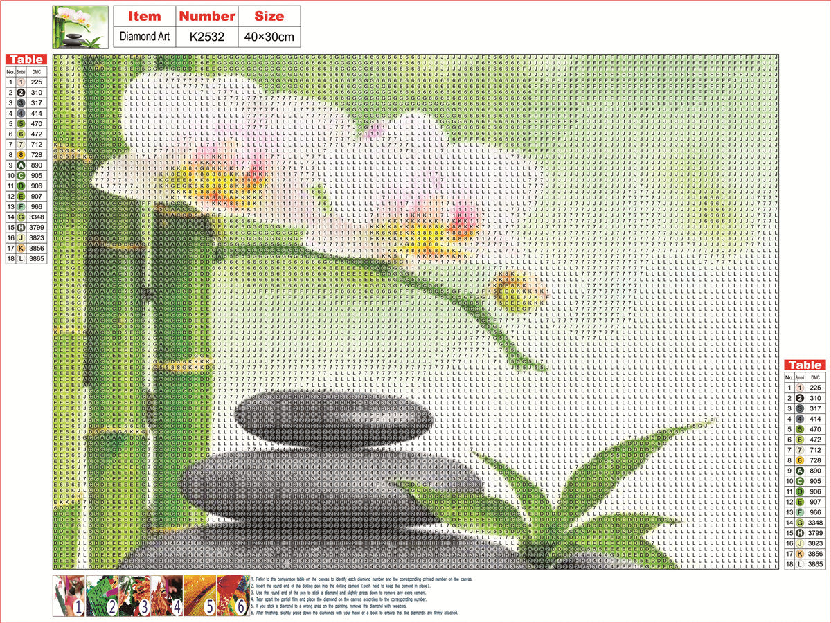 Stone Phalaenopsis Zen - Full Round Drill Diamond Painting 40*30CM