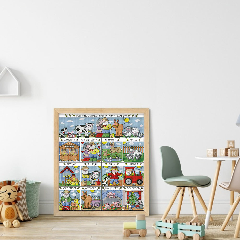 Grandpa'S Manor - 14CT Stamped Cross Stitch 40*45CM (Fairy Brand)