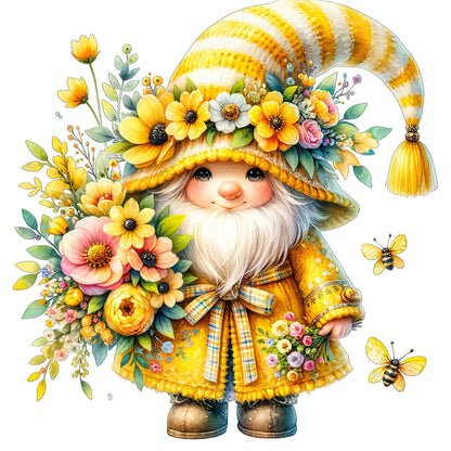 Gnome And Flower - Full Round Drill Diamond Painting 40*40CM
