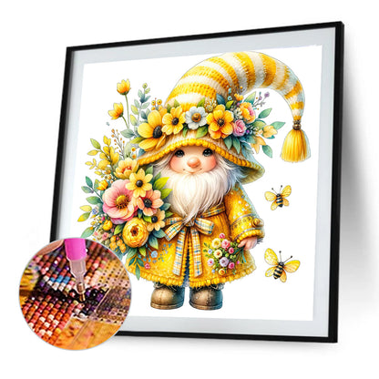Gnome And Flower - Full Round Drill Diamond Painting 40*40CM