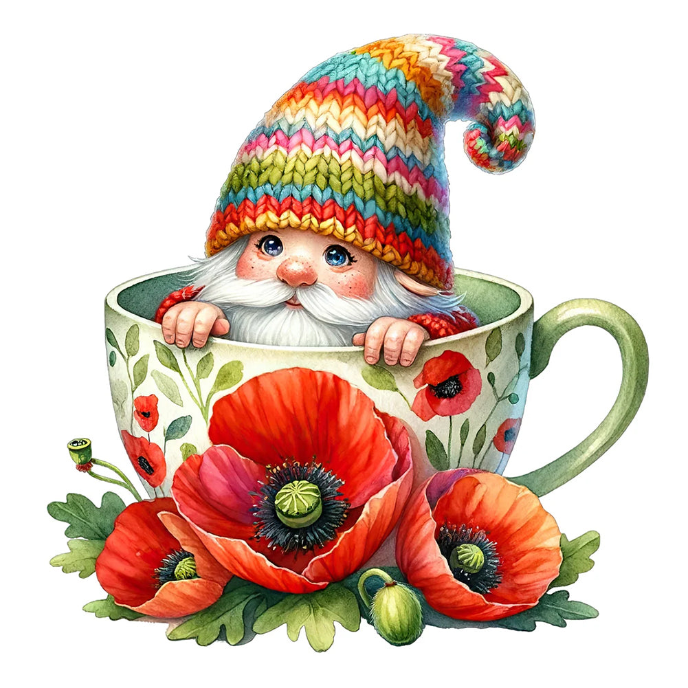 Cup Gnome - Full Round Drill Diamond Painting 40*40CM