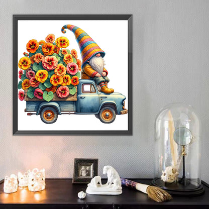 Flower Gnome - Full Round Drill Diamond Painting 40*40CM