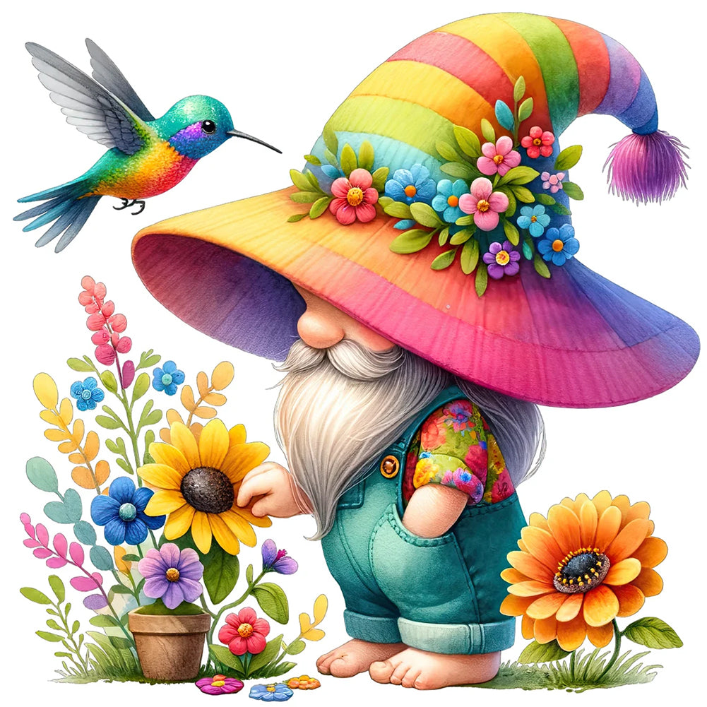 Colorful Gnome - Full Round Drill Diamond Painting 40*40CM