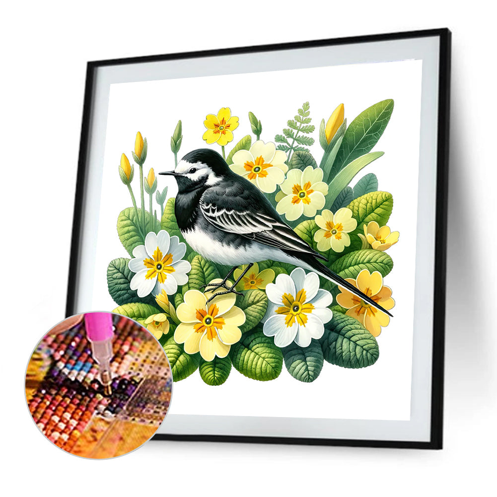 Little Yellow Flower And Bird - Full Round Drill Diamond Painting 30*30CM