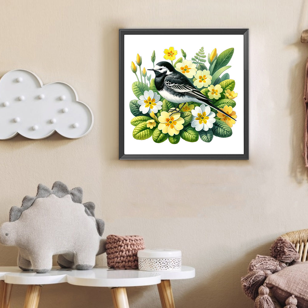 Little Yellow Flower And Bird - Full Round Drill Diamond Painting 30*30CM