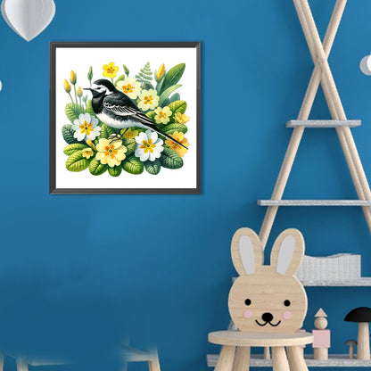 Little Yellow Flower And Bird - Full Round Drill Diamond Painting 30*30CM