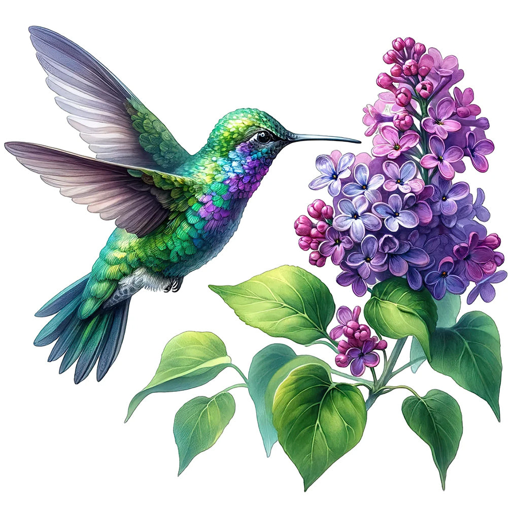 Bird And Hydrangea - Full Round Drill Diamond Painting 30*30CM