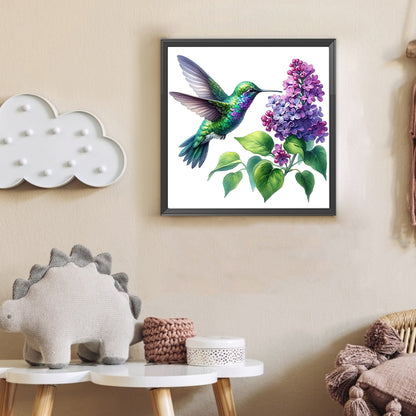 Bird And Hydrangea - Full Round Drill Diamond Painting 30*30CM