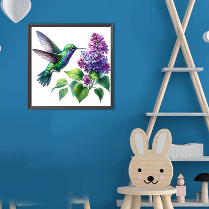 Bird And Hydrangea - Full Round Drill Diamond Painting 30*30CM