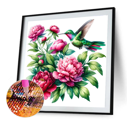 Peony And Bird - Full Round Drill Diamond Painting 30*30CM