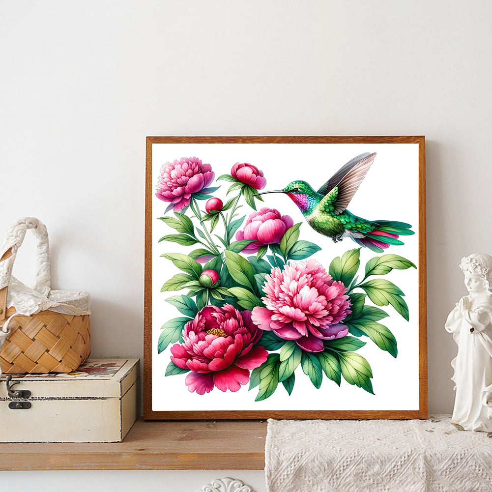 Peony And Bird - Full Round Drill Diamond Painting 30*30CM