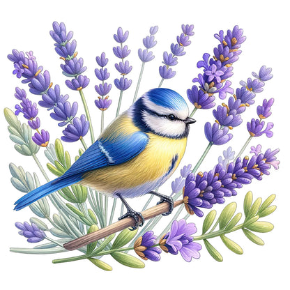 Lavender And Bird - Full Round Drill Diamond Painting 30*30CM