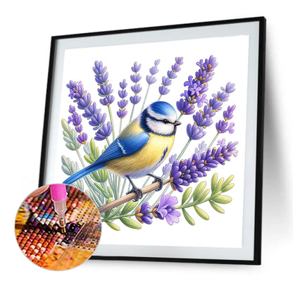Lavender And Bird - Full Round Drill Diamond Painting 30*30CM