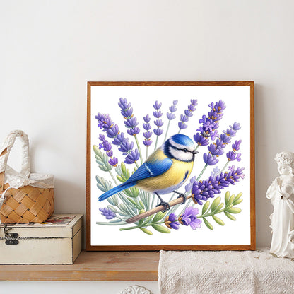 Lavender And Bird - Full Round Drill Diamond Painting 30*30CM