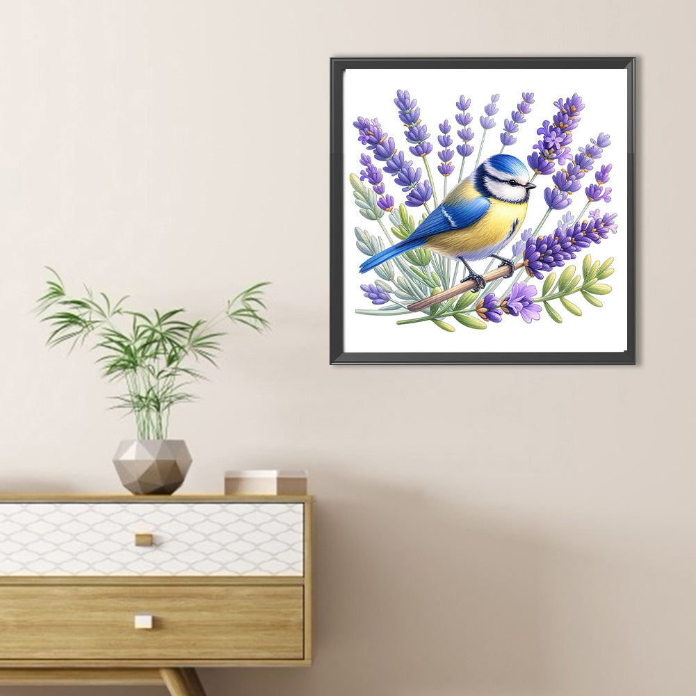 Lavender And Bird - Full Round Drill Diamond Painting 30*30CM