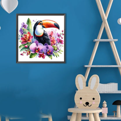 Phalaenopsis And Bird - Full Round Drill Diamond Painting 30*30CM