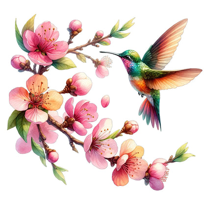 Peach Blossom And Bird - Full Round Drill Diamond Painting 30*30CM