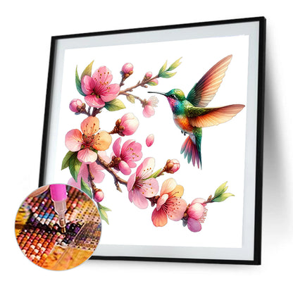 Peach Blossom And Bird - Full Round Drill Diamond Painting 30*30CM