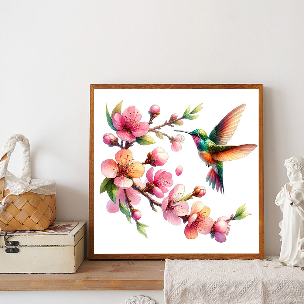 Peach Blossom And Bird - Full Round Drill Diamond Painting 30*30CM