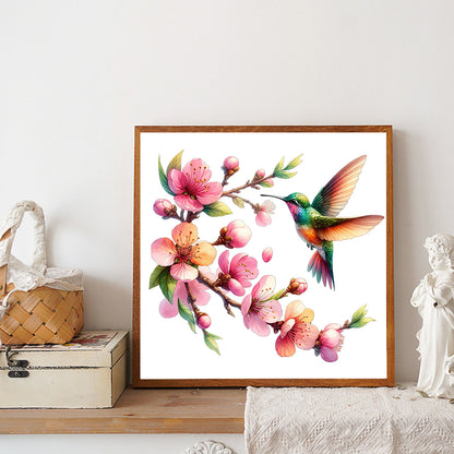Peach Blossom And Bird - Full Round Drill Diamond Painting 30*30CM