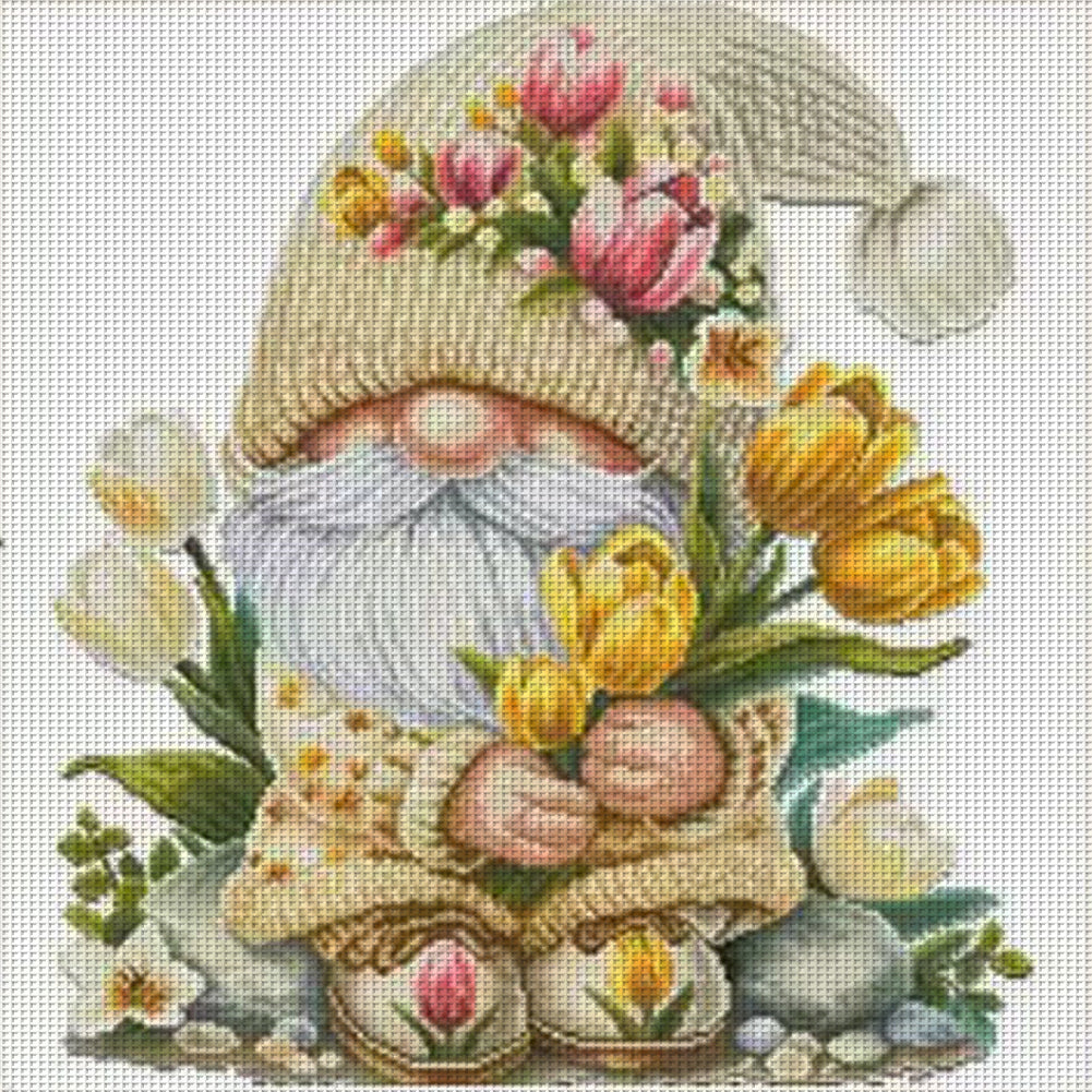 Tulip Dwarf Seven - 11CT Stamped Cross Stitch 65*65CM (Mona Lisa Brand)