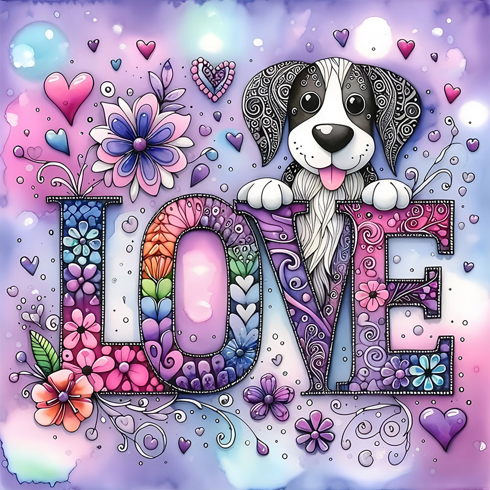 Love Cat And Dog - Full Round Drill Diamond Painting 30*30CM