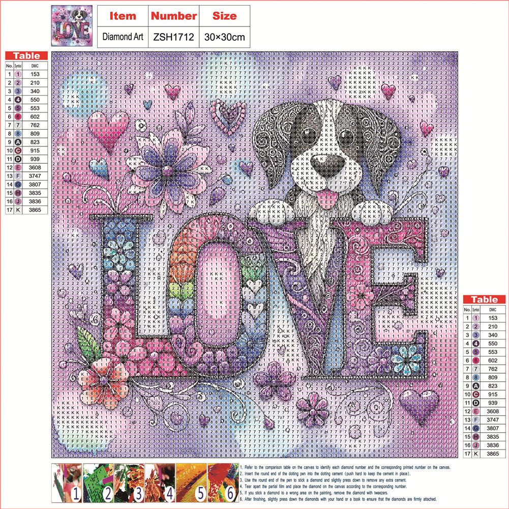 Love Cat And Dog - Full Round Drill Diamond Painting 30*30CM