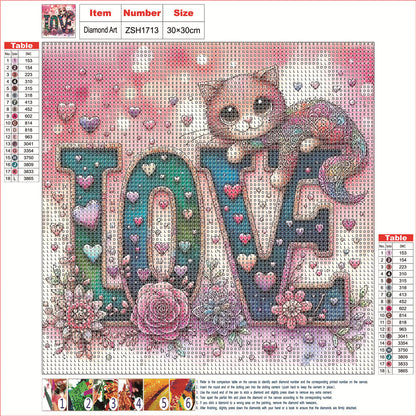 Love Cat And Dog - Full Round Drill Diamond Painting 30*30CM