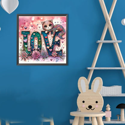 Love Cat And Dog - Full Round Drill Diamond Painting 30*30CM