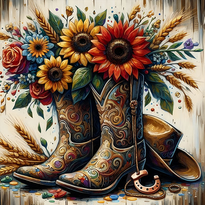 Cowboy Boots - Full Round Drill Diamond Painting 40*40CM