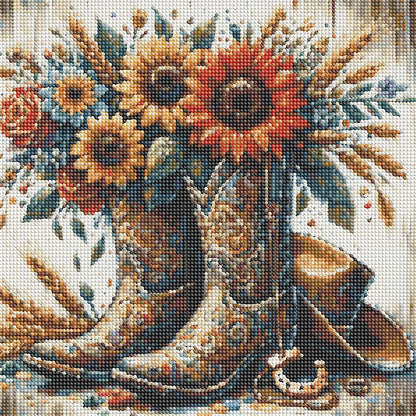 Cowboy Boots - Full Round Drill Diamond Painting 40*40CM