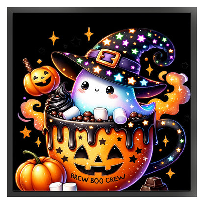 Pumpkin Ghost - 11CT Stamped Cross Stitch 50*50CM