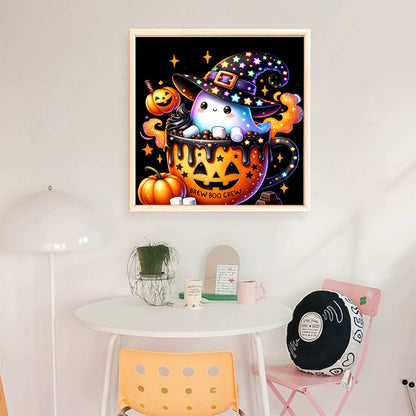 Pumpkin Ghost - 11CT Stamped Cross Stitch 50*50CM