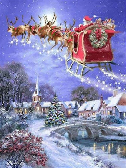 Santa Claus - Full AB Round Drill Diamond Painting 40X53CM