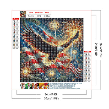 Independence Day Eagle - Full Round Drill Diamond Painting 30*30CM