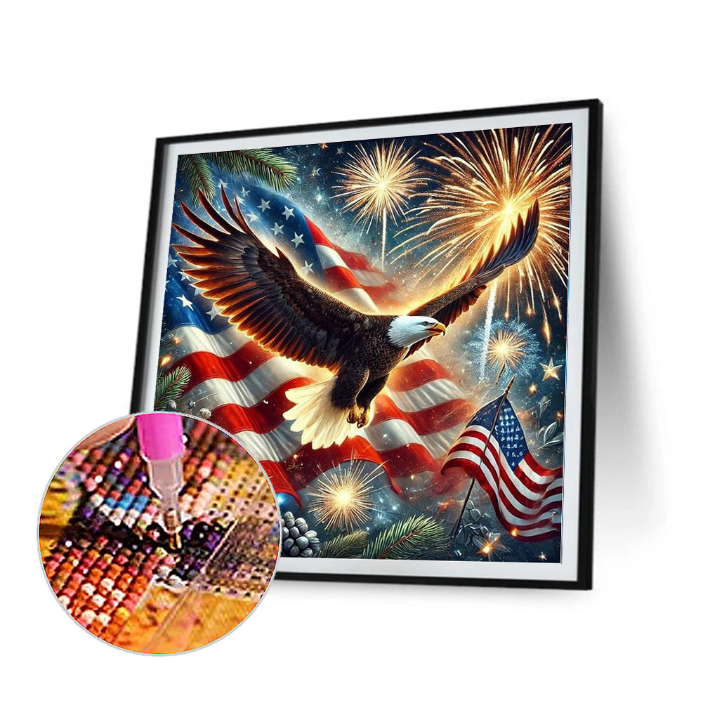 Independence Day Eagle - Full Round Drill Diamond Painting 30*30CM