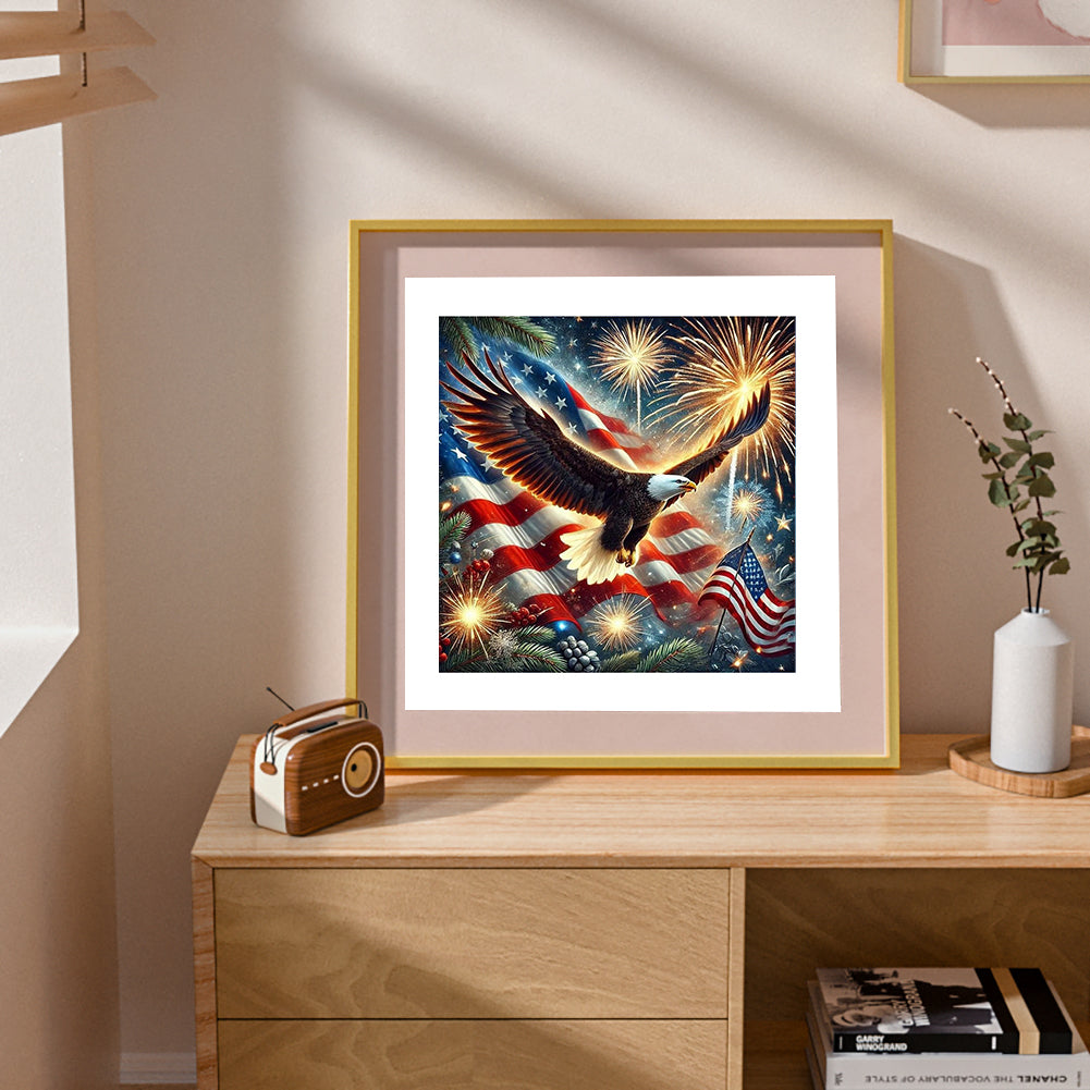 Independence Day Eagle - Full Round Drill Diamond Painting 30*30CM