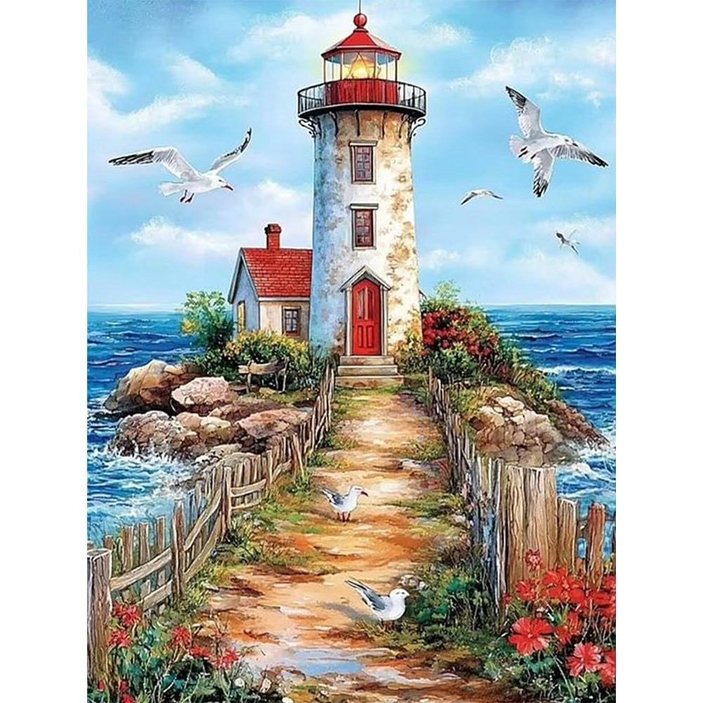 Lighthouse - Full Round Drill Diamond Painting 30*40CM