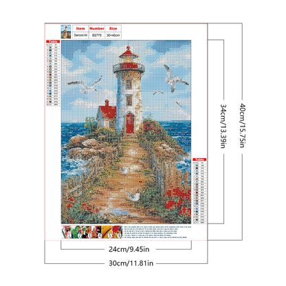 Lighthouse - Full Round Drill Diamond Painting 30*40CM