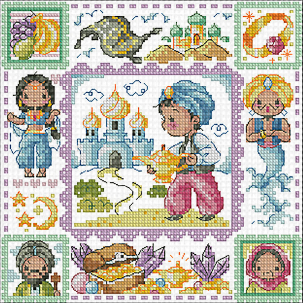 Princess Jasmine - 14CT Stamped Cross Stitch 30*30CM(Fairy Brand)