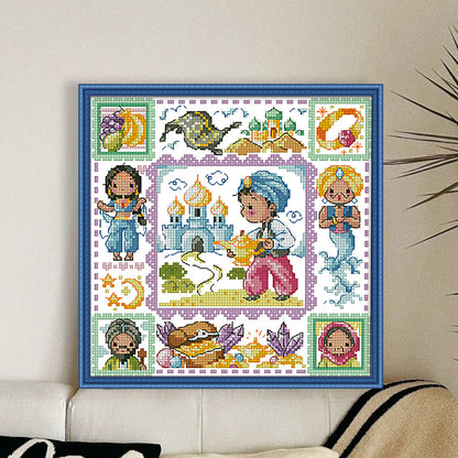 Princess Jasmine - 14CT Stamped Cross Stitch 30*30CM(Fairy Brand)
