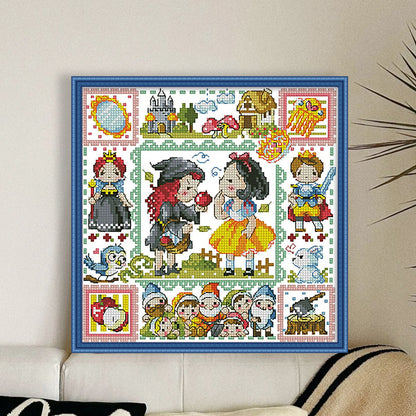 Snow White - 14CT Stamped Cross Stitch 30*30CM(Fairy Brand)