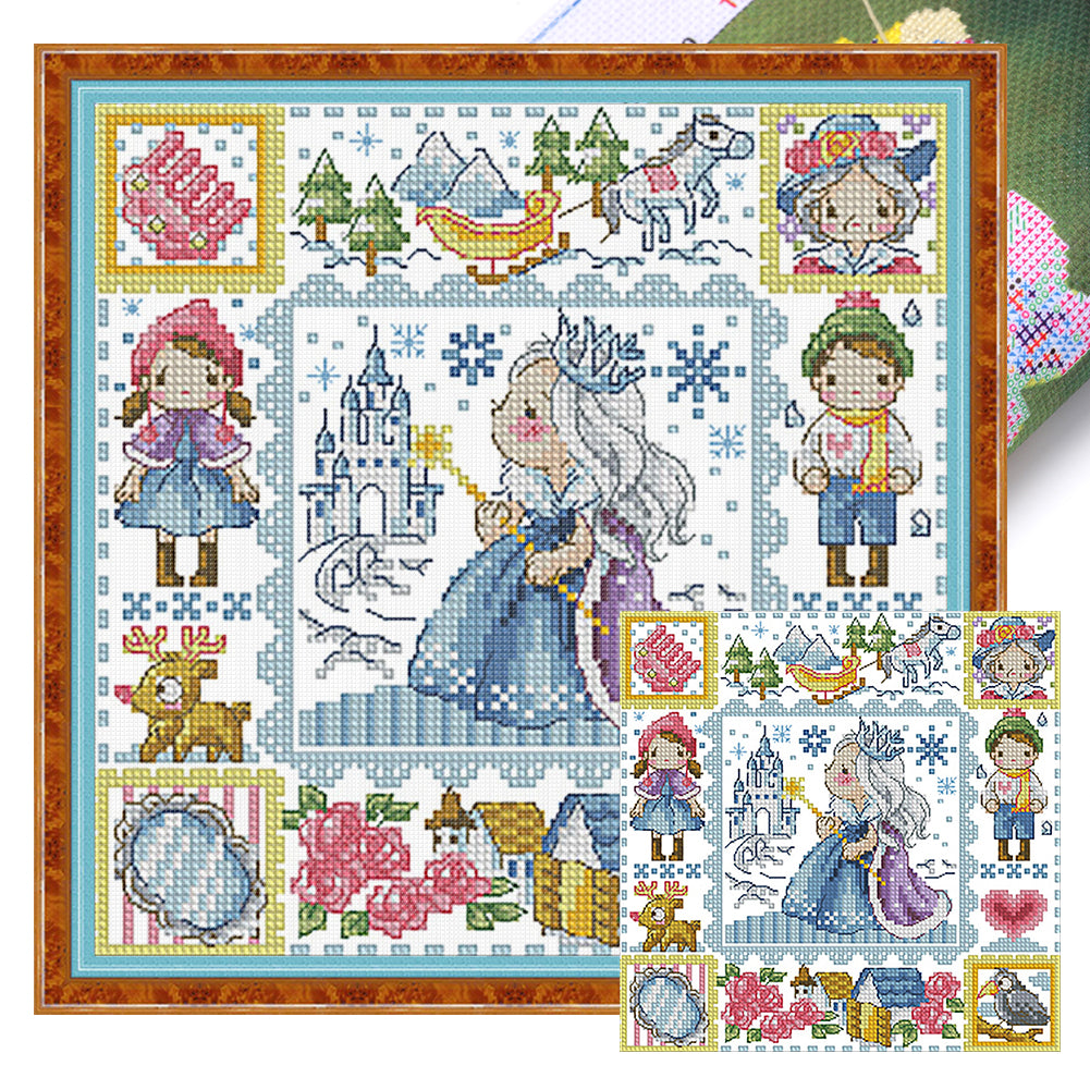 Princess Elsa - 14CT Stamped Cross Stitch 30*30CM(Fairy Brand)