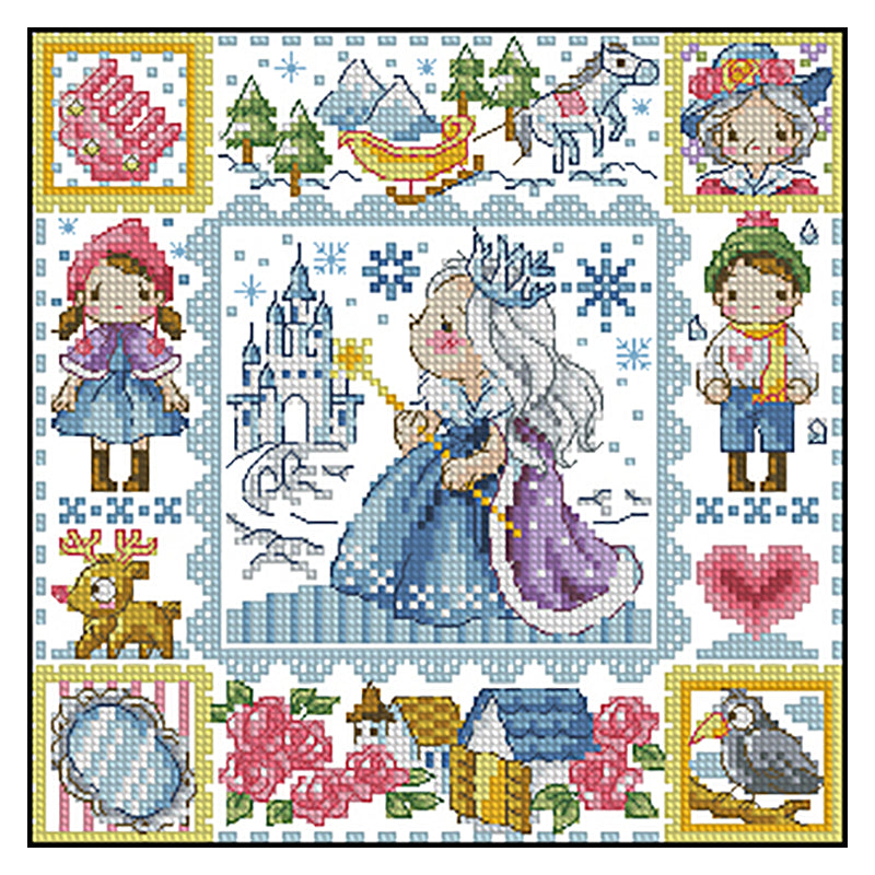 Princess Elsa - 14CT Stamped Cross Stitch 30*30CM(Fairy Brand)