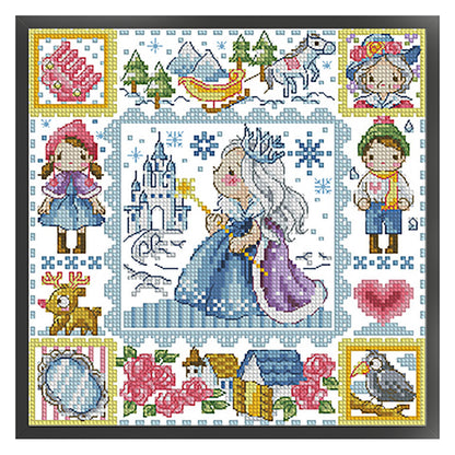 Princess Elsa - 14CT Stamped Cross Stitch 30*30CM(Fairy Brand)