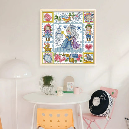 Princess Elsa - 14CT Stamped Cross Stitch 30*30CM(Fairy Brand)