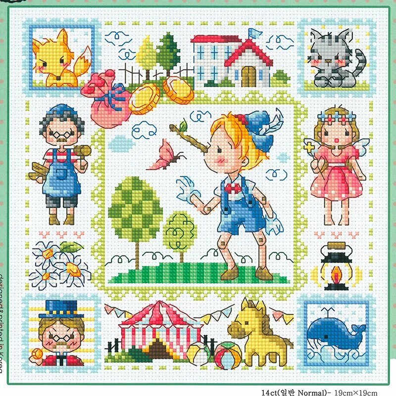 Pinocchio - 14CT Stamped Cross Stitch 30*30CM(Fairy Brand)